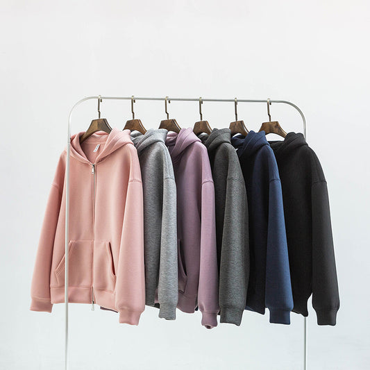 Air Layer Hooded Cardigan Sweater Same Style