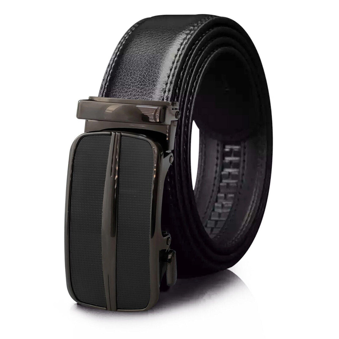 Leather Ratchet Belt Adjustable Buckle