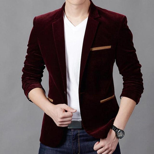 Men's Casual Slim Corduroy Suit
