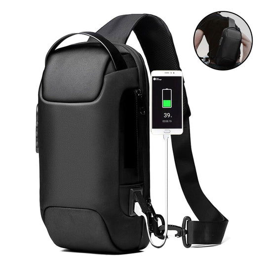 Men's Waterproof Anti-Theft Crossbody Sling Bag | USB Shoulder Pack
