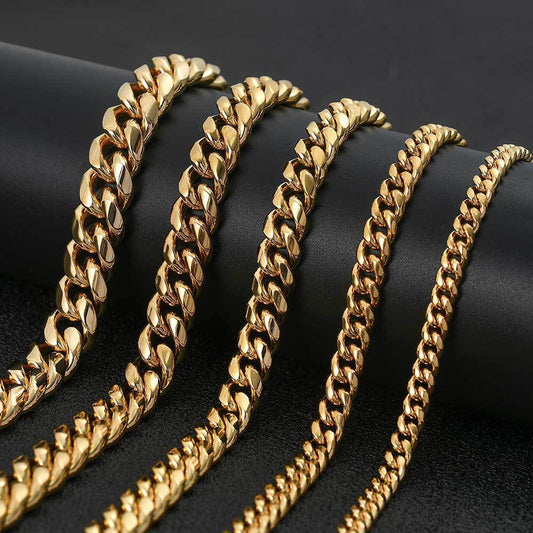Jewelry Buckle Stainless Steel Cuban Link Chain Encrypted Titanium Steel Necklace