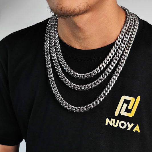 Jewelry Buckle Stainless Steel Cuban Link Chain Encrypted Titanium Steel Necklace