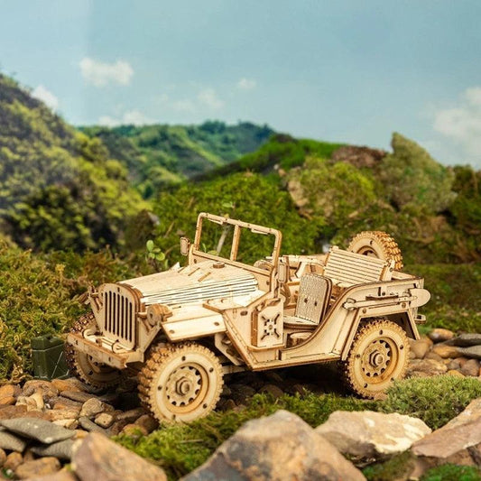 3D Wooden Puzzle Jeep Model Educational DIY Assembly Toy for All Ages - Awesome Marketplace