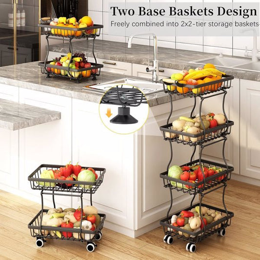 Kitchen 4-layer Slim Fruit Basket