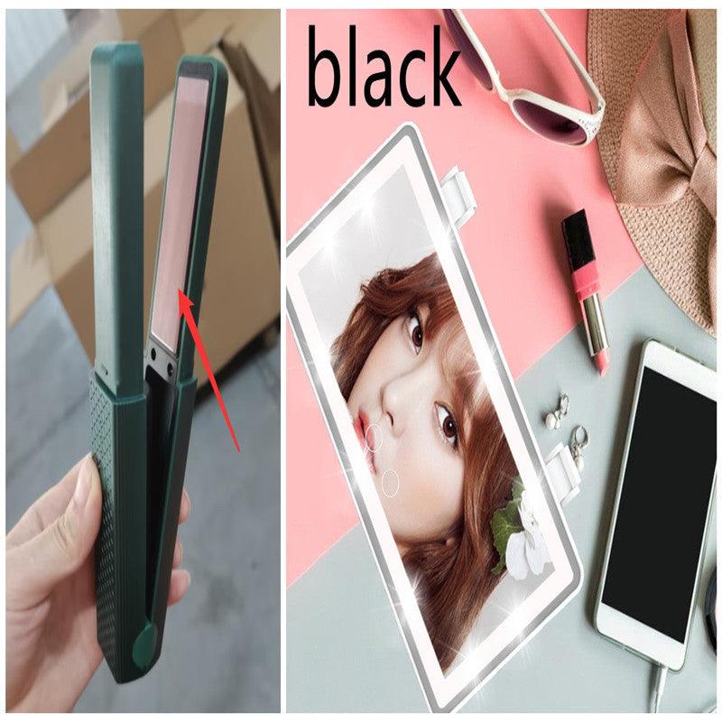 USB rechargeable hair straightener and curler for sleek, styled hair