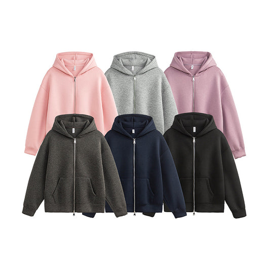 Air Layer Hooded Cardigan Sweater Same Style