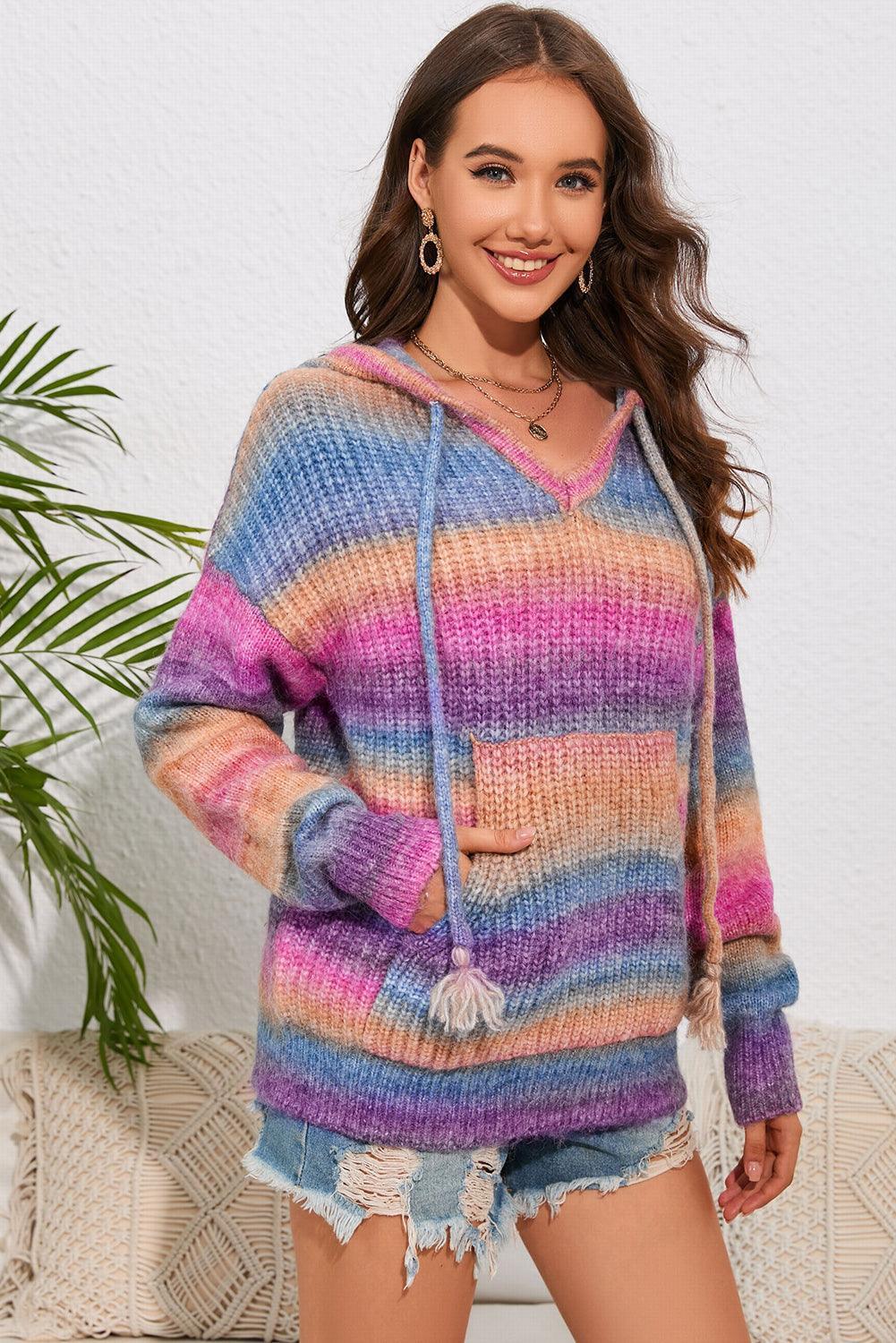 Multicolor hooded sweater