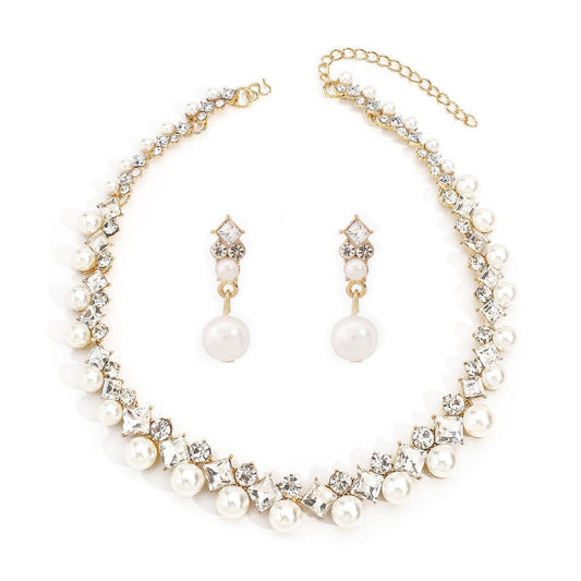 Elegant bridal  necklace earrings jewelry suit