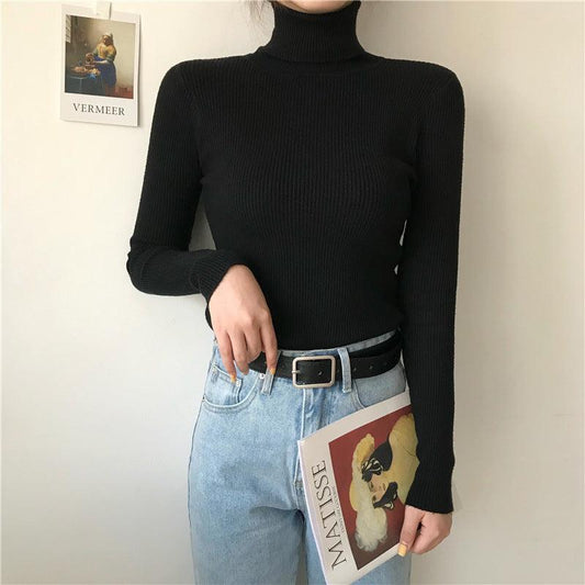 Basic All-matching Warm winter black sweater