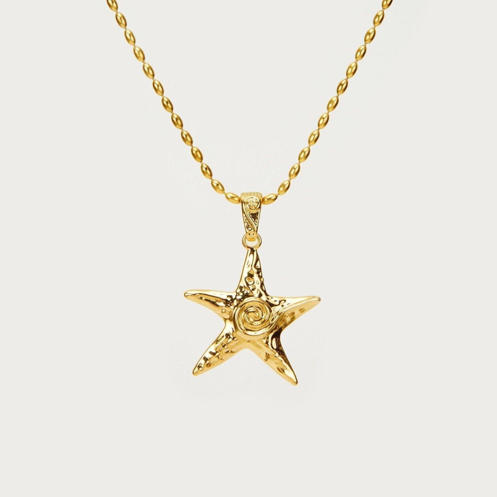 gold star shape Necklace Ring Earrings