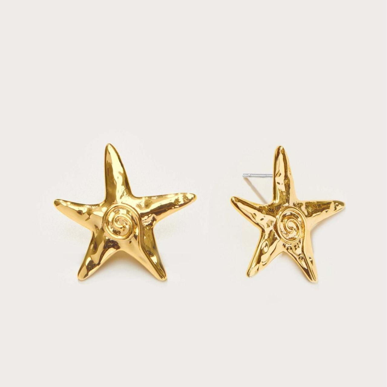 gold star shape Necklace Ring Earrings
