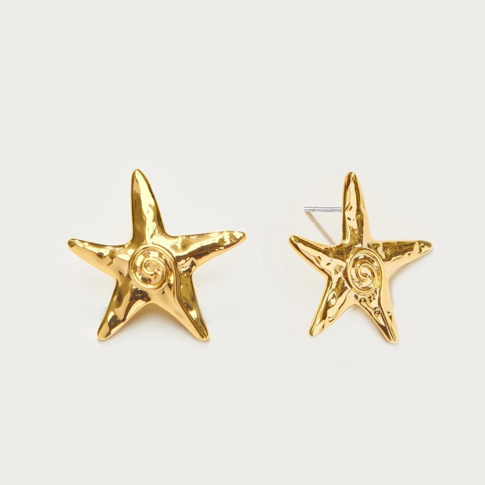 gold star shape Necklace Ring Earrings