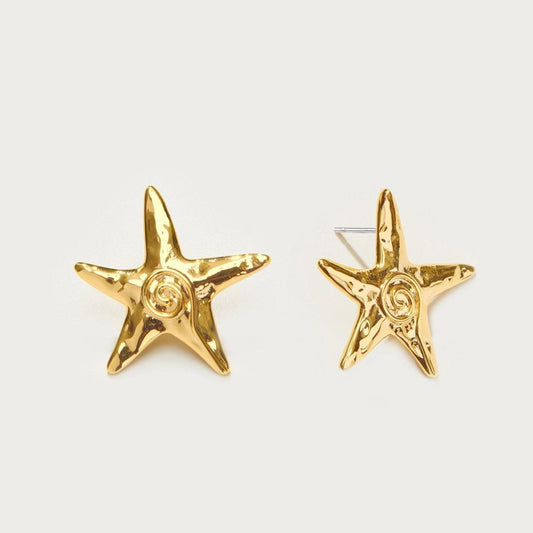 gold star shape Necklace Ring Earrings