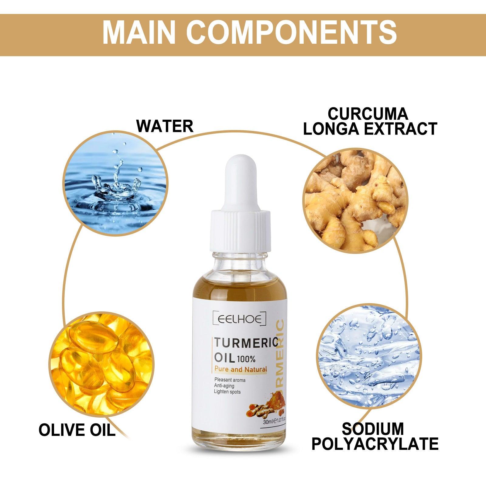 Bottle of EELHOE Turmeric Serum against a white background