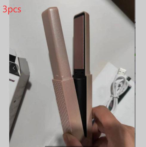 Cordless USB hair straightener and mini ceramics hair curler