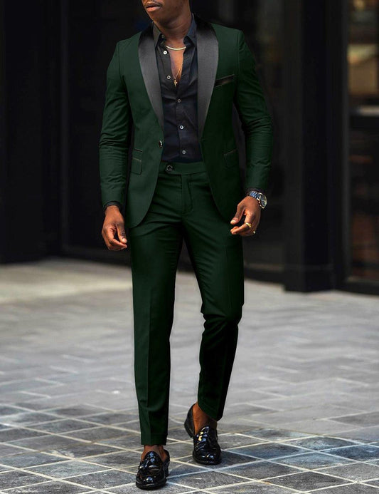 Dress Autumn Men's Business Casual fashion Slim-fitting Suit Two piece Suit