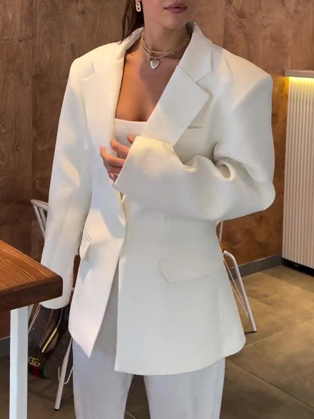 Elegant Solid Color Loose Blazer Stylish Comfortable and Perfect for Every Occasion - Awesome Marketplace