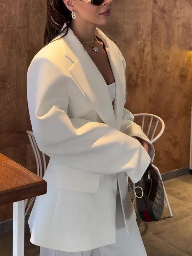 Elegant Solid Color Loose Blazer Stylish Comfortable and Perfect for Every Occasion - Awesome Marketplace