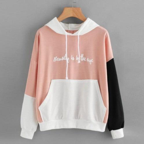Explosive Color Matching Hooded Sweater for Women Vibrant Stylish & Cozy - Awesome Marketplace