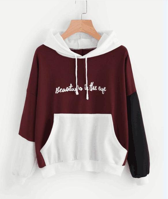 Explosive Color Matching Hooded Sweater for Women Vibrant Stylish & Cozy - Awesome Marketplace