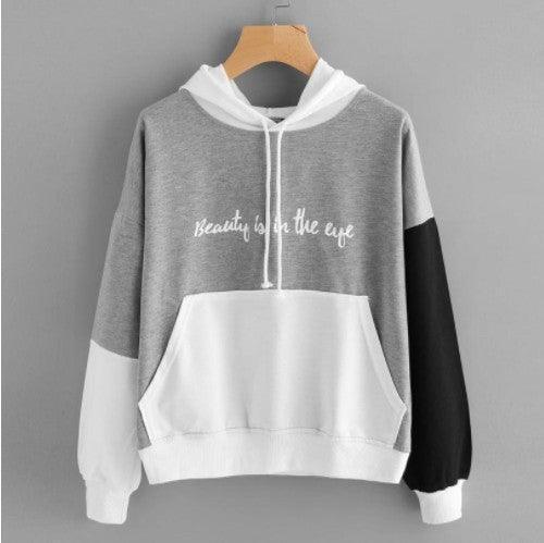 Explosive Color Matching Hooded Sweater for Women Vibrant Stylish & Cozy - Awesome Marketplace