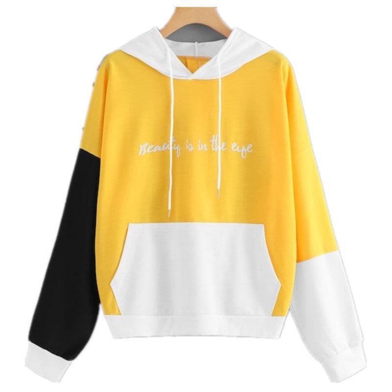 Explosive Color Matching Hooded Sweater for Women Vibrant Stylish & Cozy - Awesome Marketplace