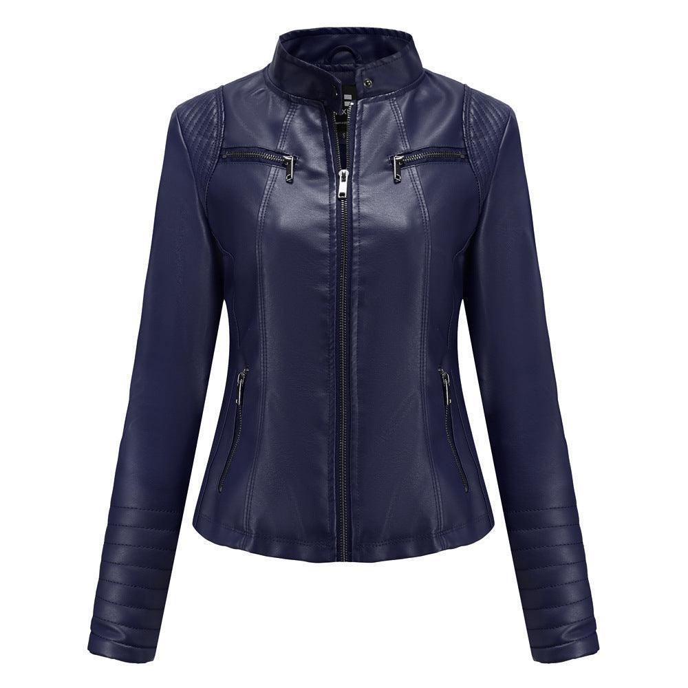 Women's Leather Thin Motorcycle Clothing Short Chic Women's Jacket - Awesome Marketplace