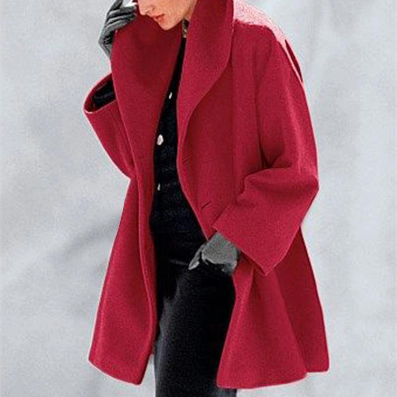 Women's Trendy Clothes Multi-color Round Neck Loose Sweater Woolen Coat Solid Casual Coat For Autumn And Winter - Awesome Marketplace