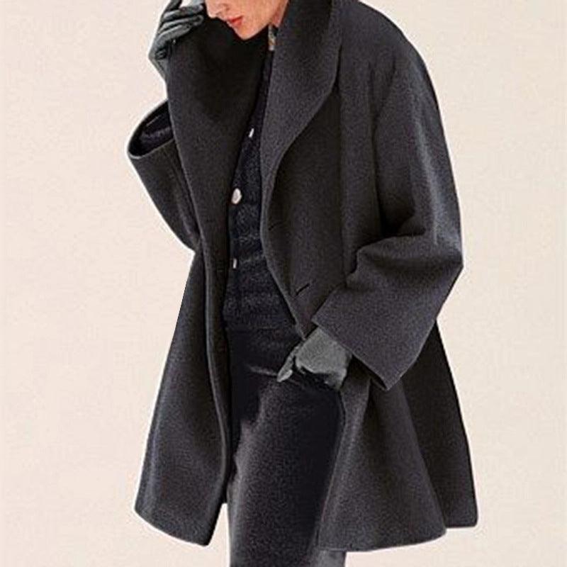  black Casual Coat For Autumn And Winter