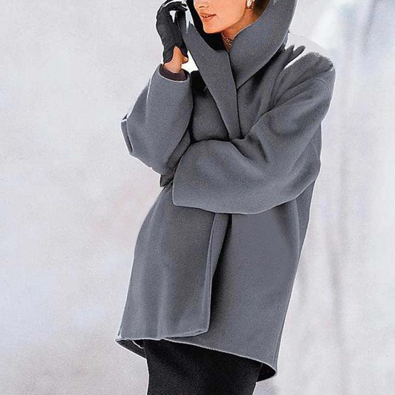 Women's Trendy Clothes Multi-color Round Neck Loose Sweater Woolen Coat Solid Casual Coat For Autumn And Winter - Awesome Marketplace