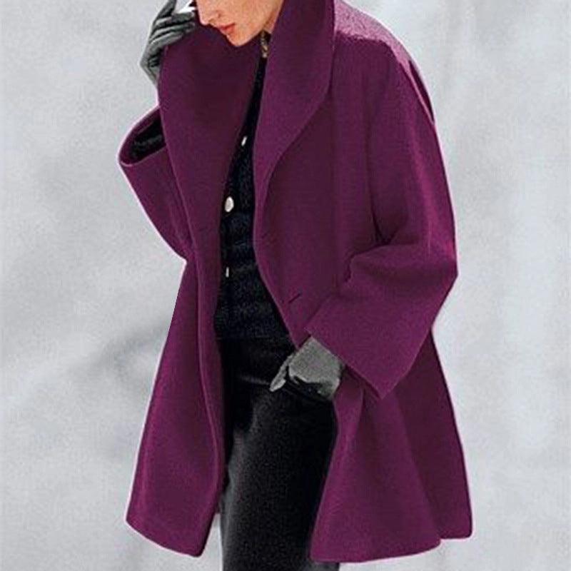 Women's Trendy Clothes Multi-color Round Neck Loose Sweater Woolen Coat Solid Casual Coat For Autumn And Winter - Awesome Marketplace
